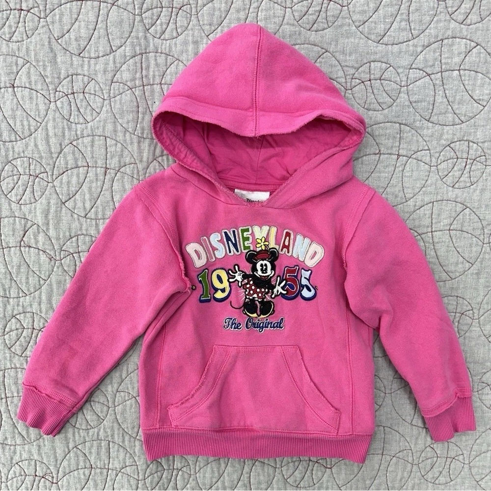 VTG Disney Resorts Embroidered Logo Pink Kids Hoodie / Girls XS 4/5